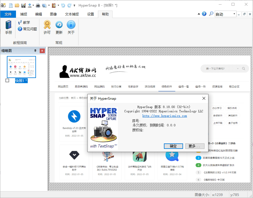 HyperSnapv9.5.2.00便携汉化版